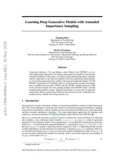 Learning Deep Generative Models with Annealed Importance Sampling