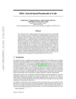 SPoC: Search-based Pseudocode to Code