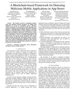A Blockchain-based Framework for Detecting Malicious Mobile Applications
  in App Stores