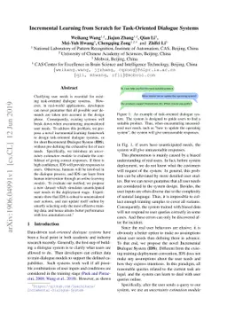 Incremental Learning from Scratch for Task-Oriented Dialogue Systems