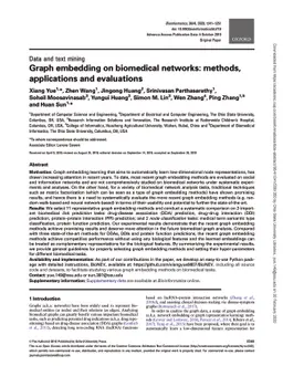 Graph Embedding on Biomedical Networks: Methods, Applications, and
  Evaluations