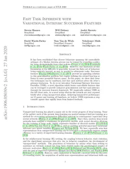 Fast Task Inference with Variational Intrinsic Successor Features