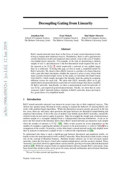 Decoupling Gating from Linearity