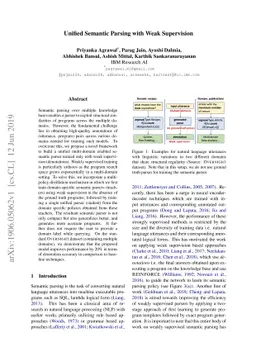 Unified Semantic Parsing with Weak Supervision