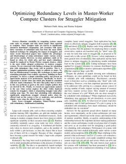 Optimizing Redundancy Levels in Master-Worker Compute Clusters for
  Straggler Mitigation