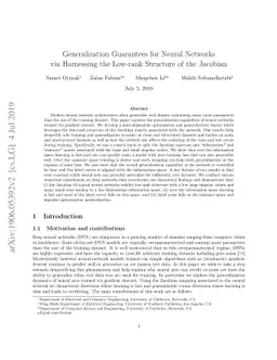 Generalization Guarantees for Neural Networks via Harnessing the
  Low-rank Structure of the Jacobian