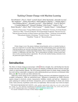 Tackling Climate Change with Machine Learning