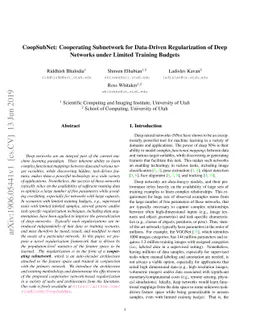 CoopSubNet: Cooperating Subnetwork for Data-Driven Regularization of
  Deep Networks under Limited Training Budgets