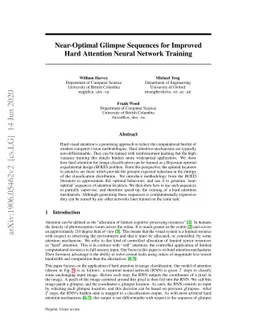 Near-Optimal Glimpse Sequences for Improved Hard Attention Neural
  Network Training