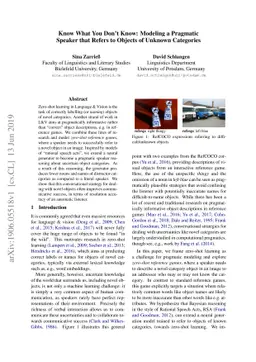 Know What You Don't Know: Modeling a Pragmatic Speaker that Refers to
  Objects of Unknown Categories