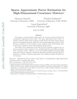 Sparse Approximate Factor Estimation for High-Dimensional Covariance
  Matrices