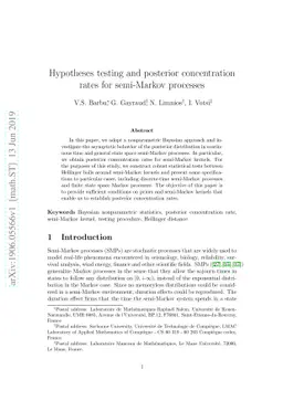Hypotheses testing and posterior concentration rates for semi-Markov
  processes