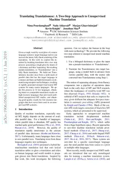 Translating Translationese: A Two-Step Approach to Unsupervised Machine
  Translation