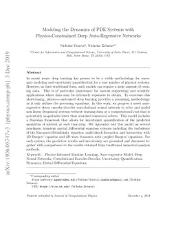 Modeling the Dynamics of PDE Systems with Physics-Constrained Deep
  Auto-Regressive Networks