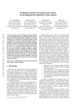 Probing the Mystery of Cryptocurrency Theft: An Investigation into
  Methods for Taint Analysis