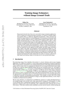 Training Image Estimators without Image Ground-Truth