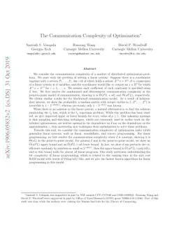 The Communication Complexity of Optimization
