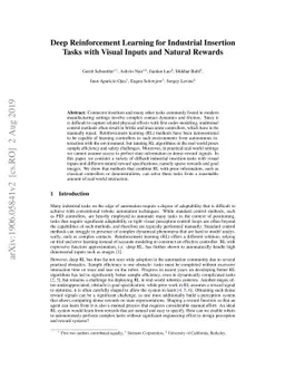 Deep Reinforcement Learning for Industrial Insertion Tasks with Visual
  Inputs and Natural Rewards
