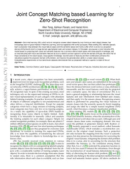 Joint Concept Matching based Learning for Zero-Shot Recognition