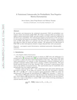 A Variational Autoencoder for Probabilistic Non-Negative Matrix
  Factorisation