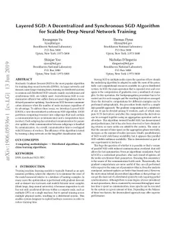 Layered SGD: A Decentralized and Synchronous SGD Algorithm for Scalable
  Deep Neural Network Training
