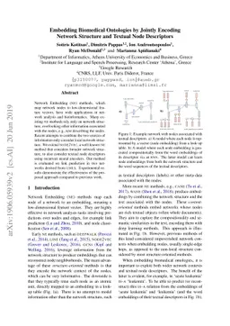 Embedding Biomedical Ontologies by Jointly Encoding Network Structure
  and Textual Node Descriptors