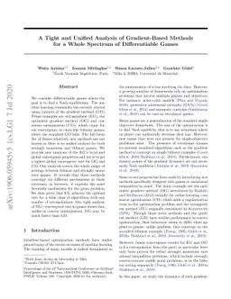 A Tight and Unified Analysis of Gradient-Based Methods for a Whole
  Spectrum of Games