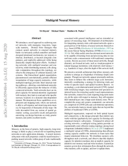 Multigrid Neural Memory