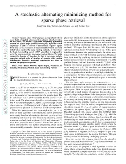 A stochastic alternating minimizing method for sparse phase retrieval