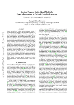Speaker-Targeted Audio-Visual Models for Speech Recognition in
  Cocktail-Party Environments