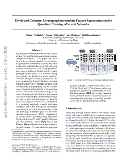 Divide and Conquer: Leveraging Intermediate Feature Representations for
  Quantized Training of Neural Networks