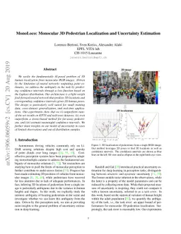 MonoLoco: Monocular 3D Pedestrian Localization and Uncertainty
  Estimation