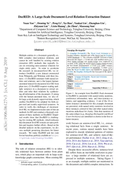 DocRED: A Large-Scale Document-Level Relation Extraction Dataset
