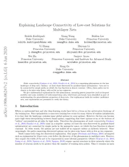 Explaining Landscape Connectivity of Low-cost Solutions for Multilayer
  Nets