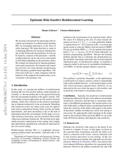 Epistemic Risk-Sensitive Reinforcement Learning