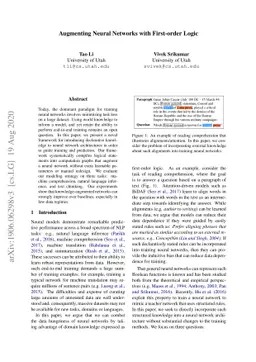 Augmenting Neural Networks with First-order Logic