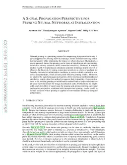 A Signal Propagation Perspective for Pruning Neural Networks at
  Initialization