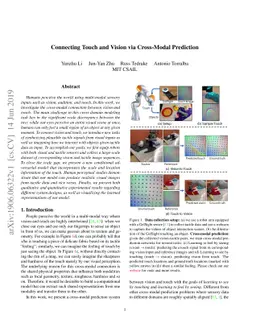 Connecting Touch and Vision via Cross-Modal Prediction