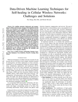 Data-Driven Machine Learning Techniques for Self-healing in Cellular
  Wireless Networks: Challenges and Solutions