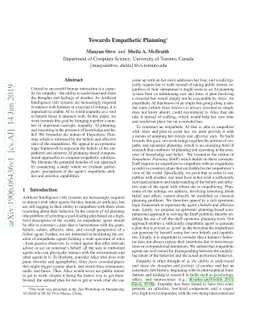 Towards Empathetic Planning