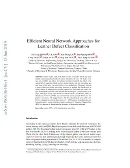 Efficient Neural Network Approaches for Leather Defect Classification