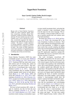 Tagged Back-Translation