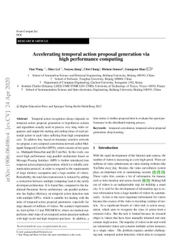 Accelerating temporal action proposal generation via high performance
  computing