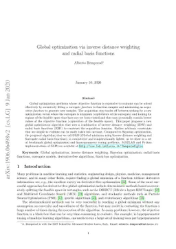 Global optimization via inverse distance weighting and radial basis
  functions