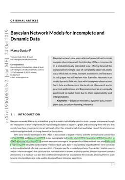 Bayesian Network Models for Incomplete and Dynamic Data