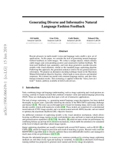 Generating Diverse and Informative Natural Language Fashion Feedback