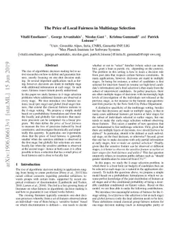 The Price of Local Fairness in Multistage Selection
