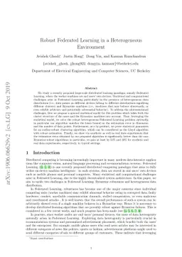 Robust Federated Learning in a Heterogeneous Environment