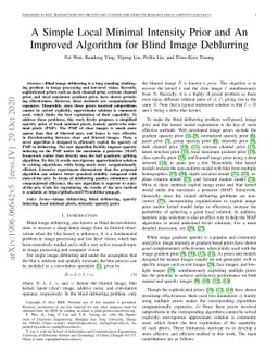 A Simple Local Minimal Intensity Prior and An Improved Algorithm for
  Blind Image Deblurring