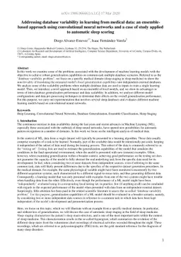 Addressing database variability in learning from medical data: an
  ensemble-based approach using convolutional neural networks and a case of
  study applied to automatic sleep scoring